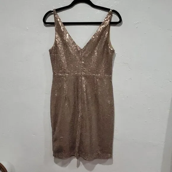 Lulu's Gold Sequin Mini Dress Size M - Picture 5 of 13
